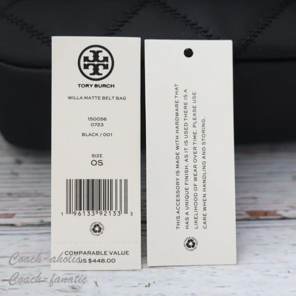 NWT Tory Burch Nylon Belt Bag Fanny Pack Crossbody in Black - Picture 11 of 11
